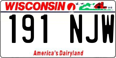 WI license plate 191NJW