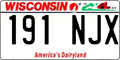 WI license plate 191NJX