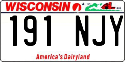 WI license plate 191NJY