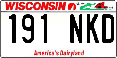 WI license plate 191NKD