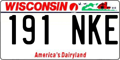 WI license plate 191NKE