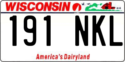 WI license plate 191NKL