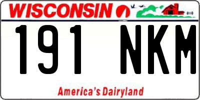 WI license plate 191NKM