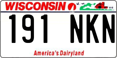 WI license plate 191NKN