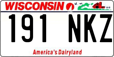 WI license plate 191NKZ