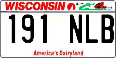 WI license plate 191NLB