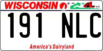 WI license plate 191NLC
