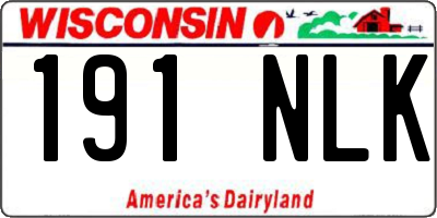 WI license plate 191NLK