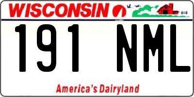 WI license plate 191NML
