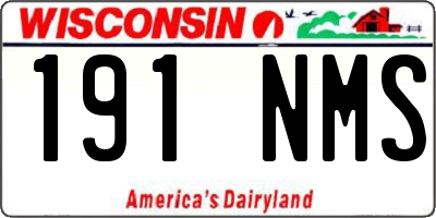 WI license plate 191NMS