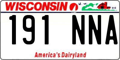 WI license plate 191NNA