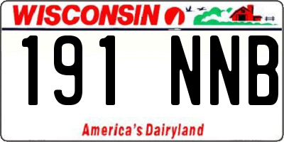 WI license plate 191NNB