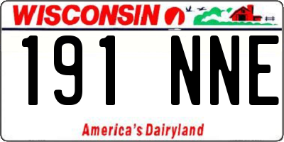 WI license plate 191NNE