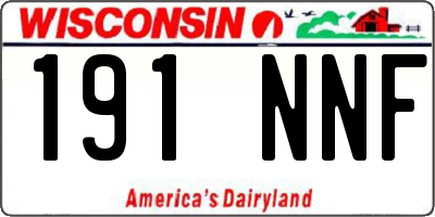 WI license plate 191NNF