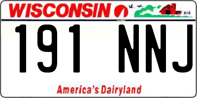 WI license plate 191NNJ