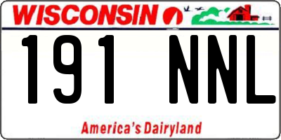 WI license plate 191NNL