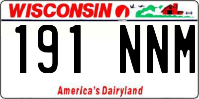 WI license plate 191NNM