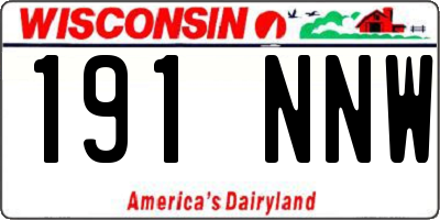 WI license plate 191NNW