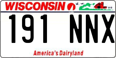 WI license plate 191NNX
