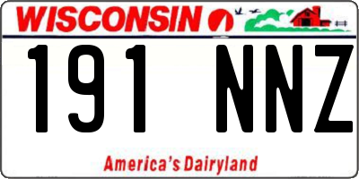 WI license plate 191NNZ