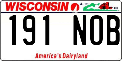 WI license plate 191NOB