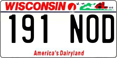 WI license plate 191NOD