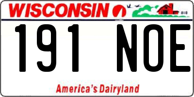 WI license plate 191NOE