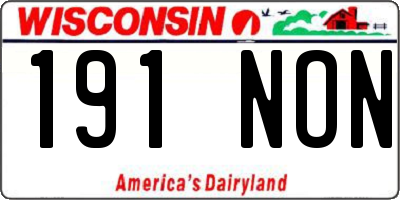 WI license plate 191NON