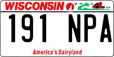 WI license plate 191NPA