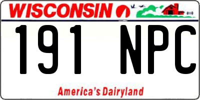 WI license plate 191NPC