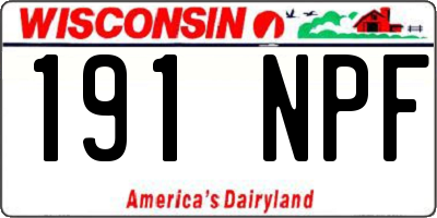 WI license plate 191NPF