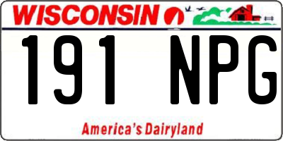 WI license plate 191NPG
