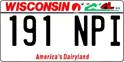 WI license plate 191NPI