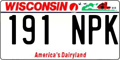 WI license plate 191NPK