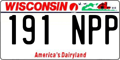 WI license plate 191NPP