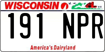 WI license plate 191NPR