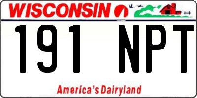 WI license plate 191NPT