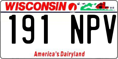 WI license plate 191NPV