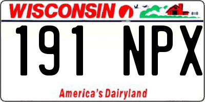 WI license plate 191NPX
