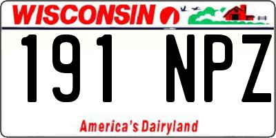 WI license plate 191NPZ