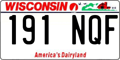 WI license plate 191NQF