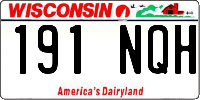 WI license plate 191NQH