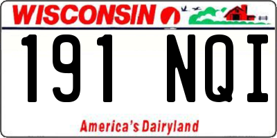 WI license plate 191NQI