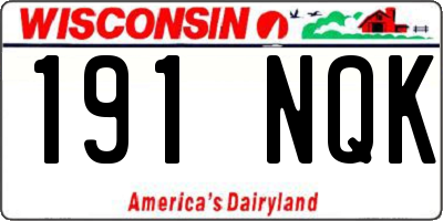 WI license plate 191NQK