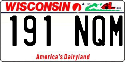 WI license plate 191NQM
