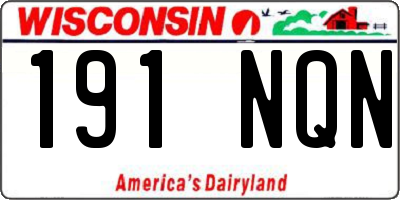 WI license plate 191NQN