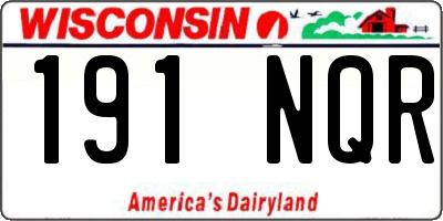 WI license plate 191NQR