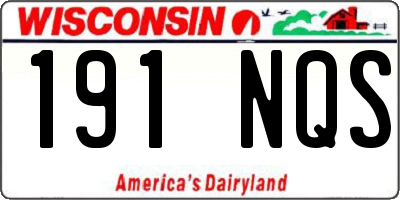 WI license plate 191NQS