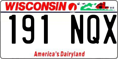WI license plate 191NQX
