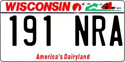 WI license plate 191NRA